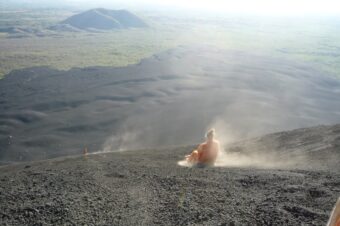 Boarding Down Cerro Negro Active Volcano in Nicaragua