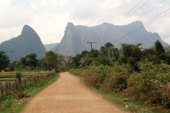 Riding Through the Countryside in Vang Vieng