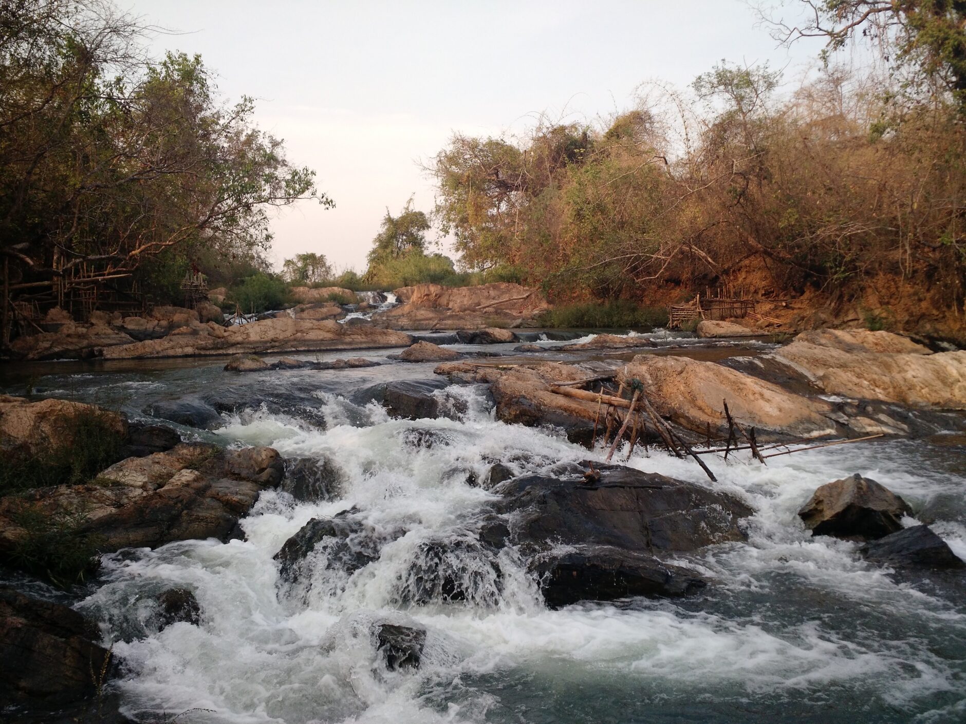 Tiered waterfall on Don Khone Island in Laos